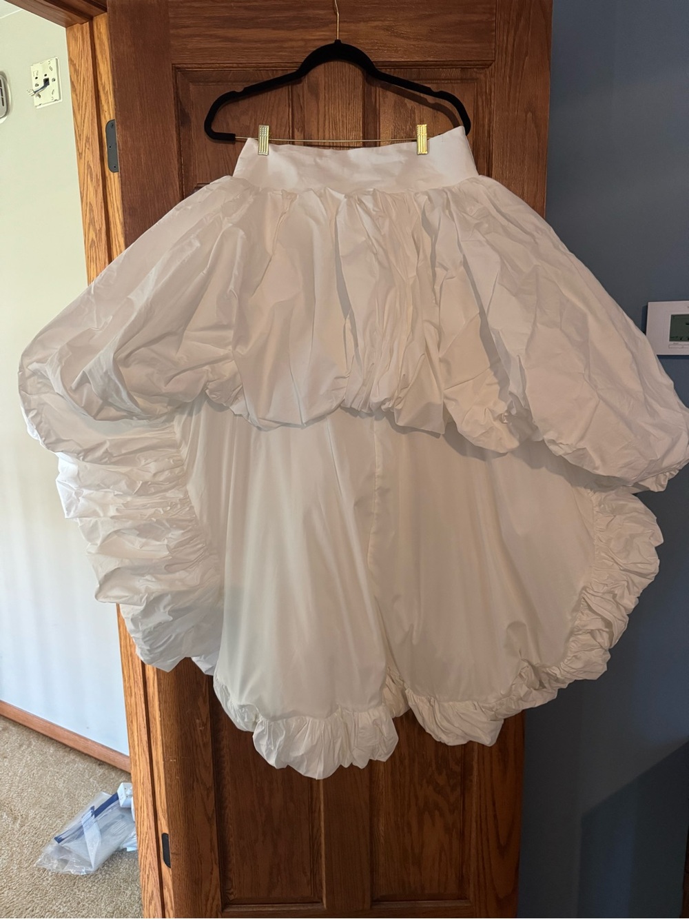 Women's White Bubble Tulle Skirt - Voluminous Layered Design